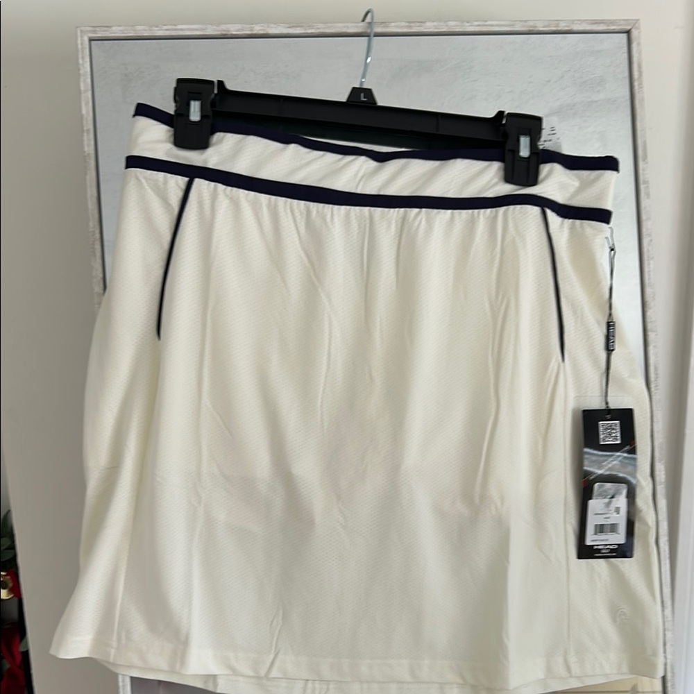 Head White and Blue A-Line Mini Skort